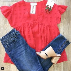 Red Polka Dot Blouse